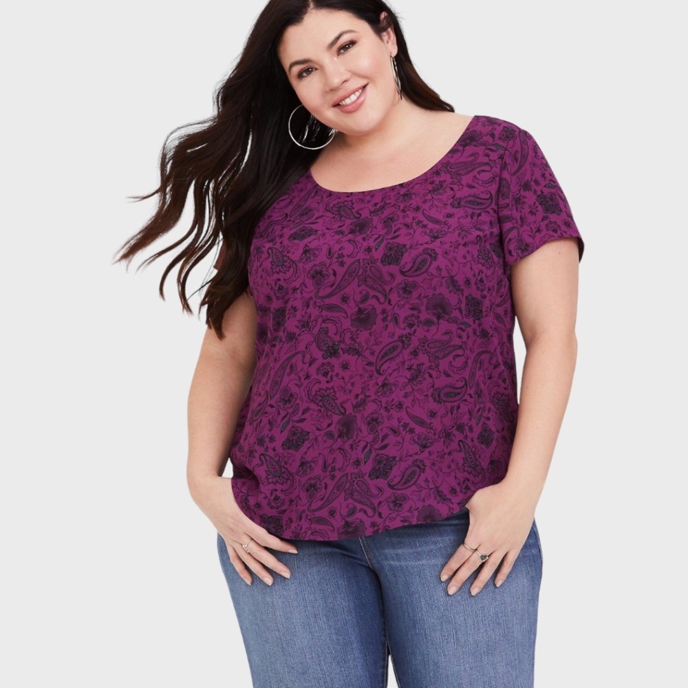 TORRID Abbey Georgette Cage Back Blouse